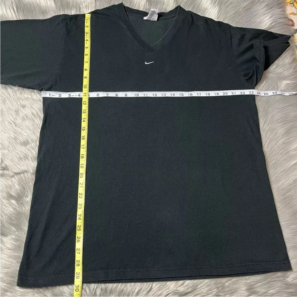 Vintage 90s Nike Made In USA Black Center Swoosh V Neck T Shirt